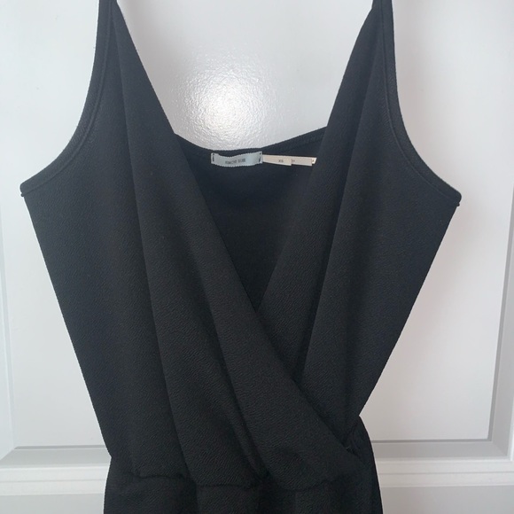 UO Kimchi Blue Drapey Black Surplice Romper - Picture 4 of 4